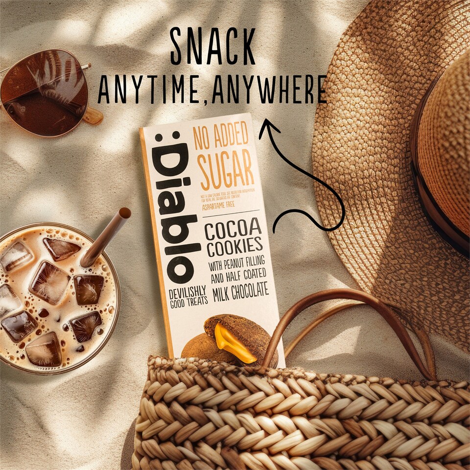 image 1 of Diablo No Added Sugar Chocolate and Peanut Cocoa Cookies 110g