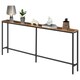image 1 of Industrial 180CM Wide Slim Hallway Console Table Rustic Brown Brown