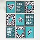 image 5 of Pack of 9 Turquoise Purple Leopard Pattern Heart Lightning Star Beautiful Bright Strong Wall Art Prints 12x16 Inch