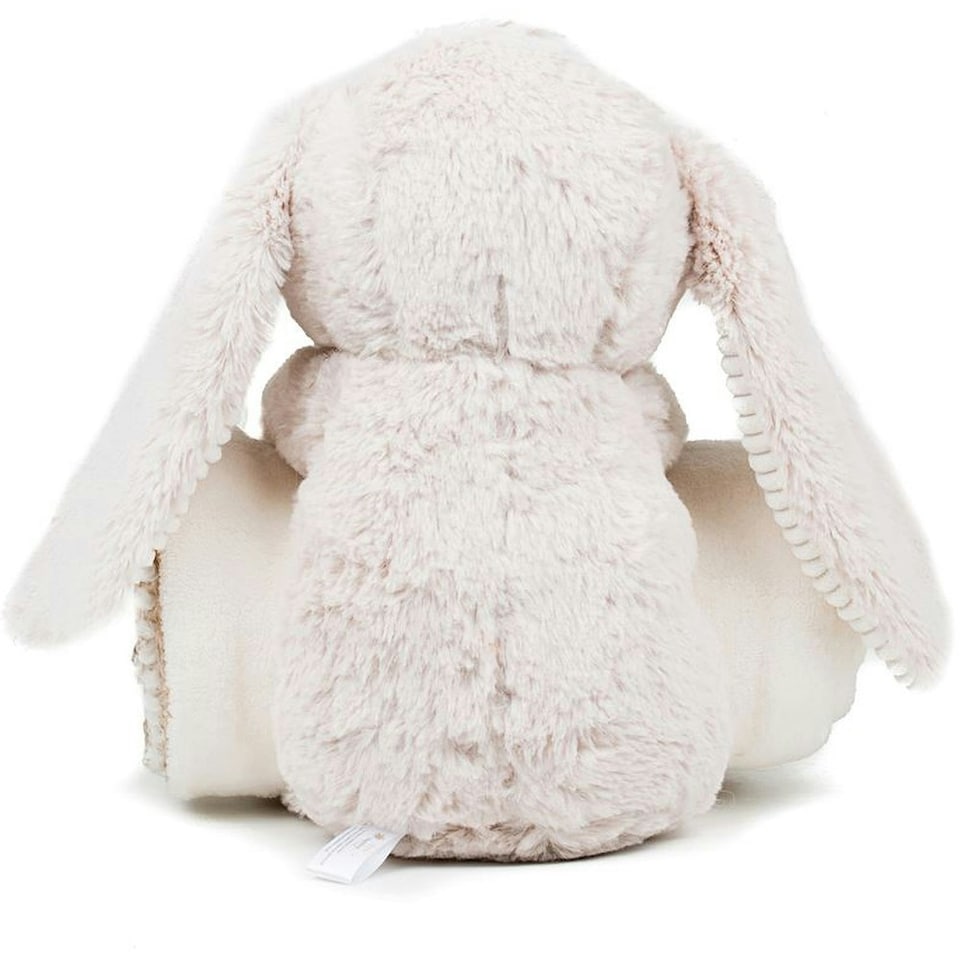 image 1 of Mumbles Childrens/Kids Cute Plush Rabbit Toy With Blanket - Cream - One Size