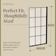 image 5 of Balterley Framed Grid Hinged Reversible Shower Bath Screen Toughened Safety Glass