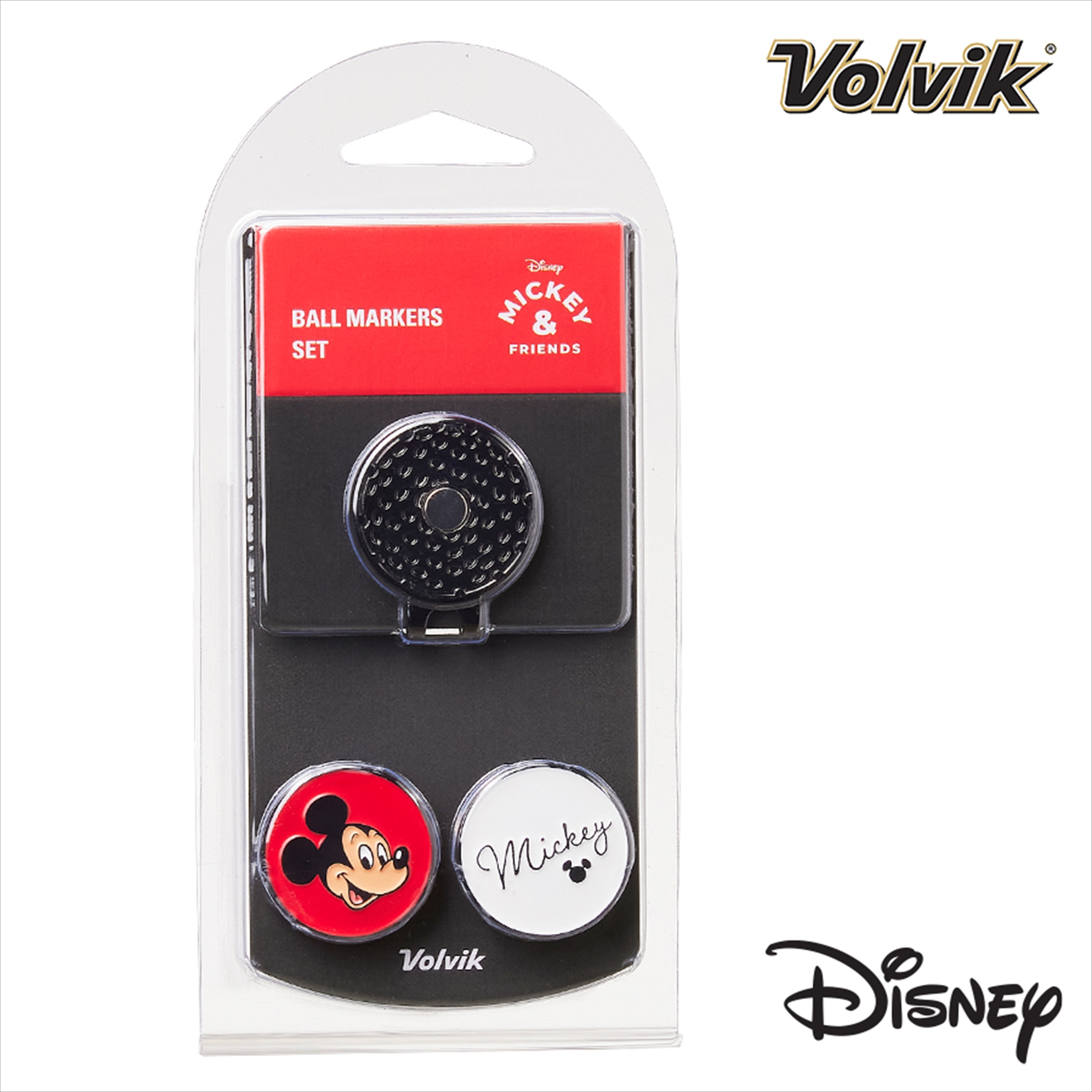Volvik Disney CC Mickey Hat Clip Set (w. ball maker) in Red