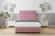 image 1 of Sloomy Monaco Pink Plush Divan Bed With Mattress 2 Drawers Right Side With 26" Strutted Headboard & 12" Matching Footboard 5' King | Pink | Pink | King | 1