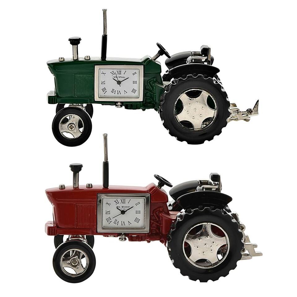 image 1 of Wm Widdop Miniature Clock Tractor Green & Black Roman Dial Green | Black