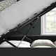 image 9 of 4ft6 Double Ottoman,Grey Velvet fabric upholstered,lift up,storage,tall winged bed frame. Gas lift up, Boutique Hotel style, tall headend board, wing back