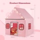 image 2 of COSTWAY Kids Play Tent Large Playhouse w/ Door Curtain & Windows-Pink + Grey