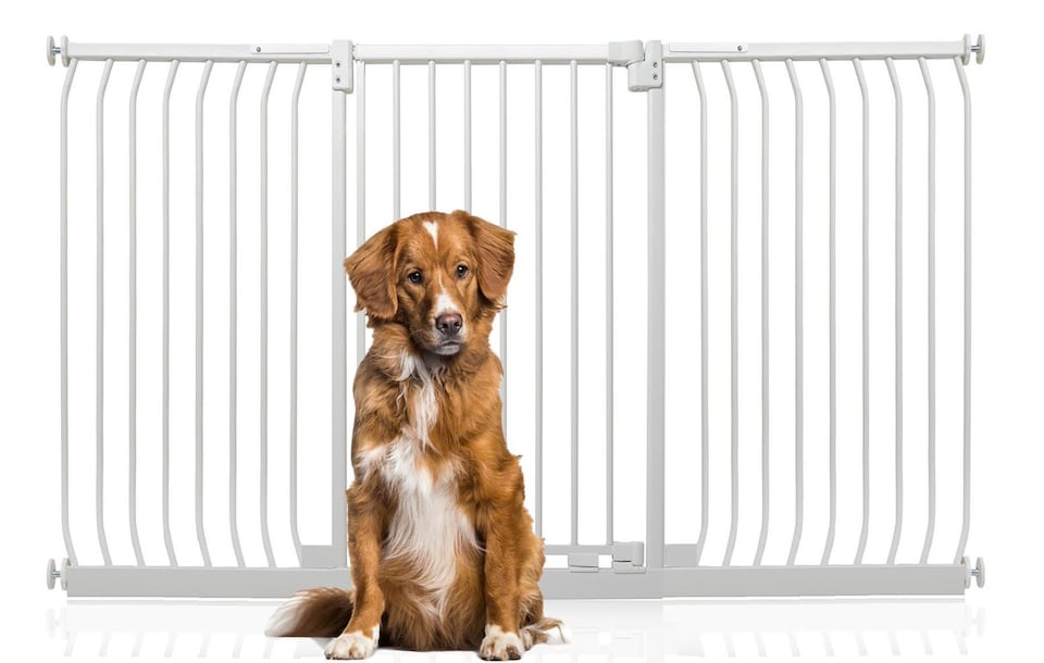 image 1 of Bettacare Extra Tall Elite Dog Gate, 188cm - 197cm, Matt White, Extra Tall 96.8cm in Height, Pressure Fit Pet Gate | White