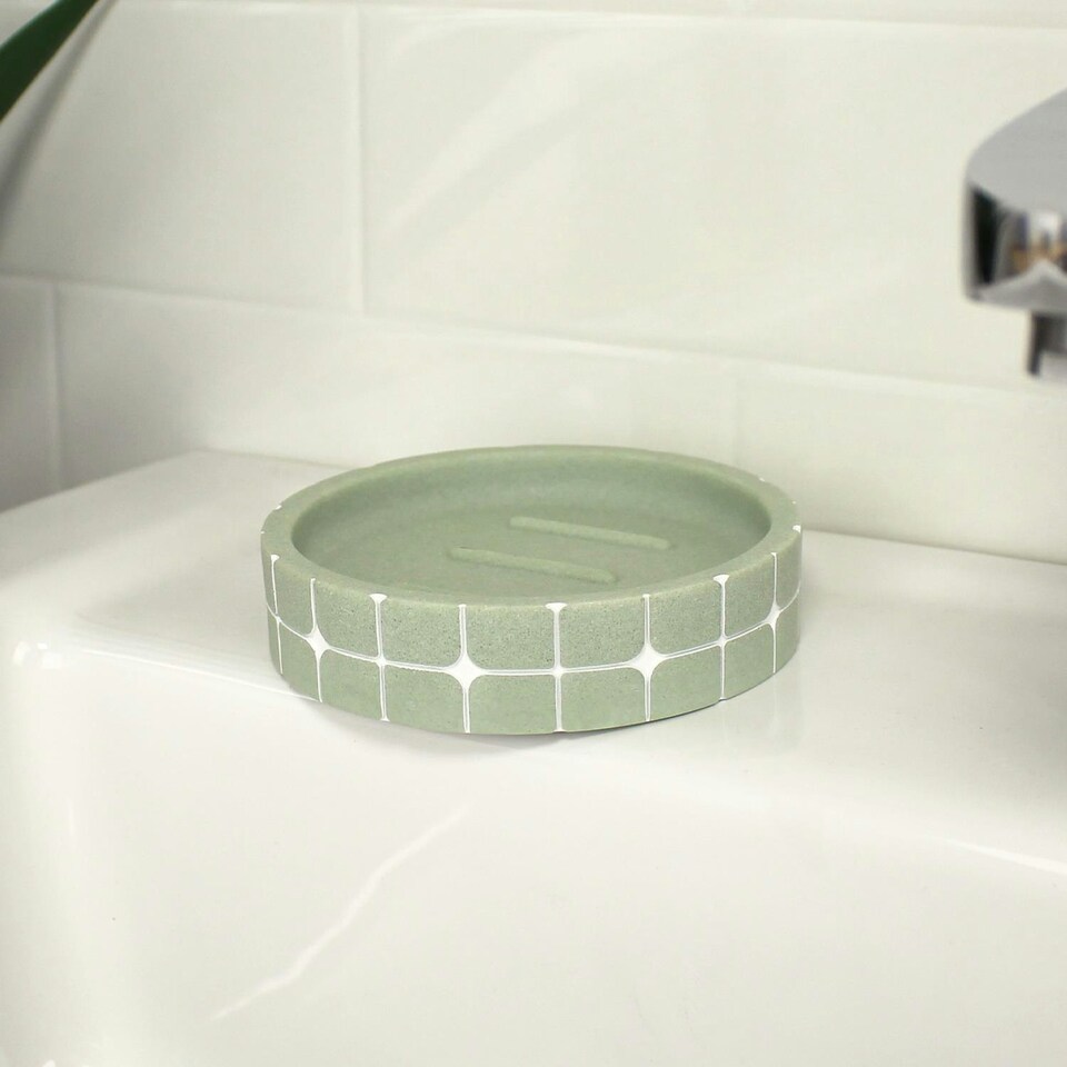 image 1 of Showerdrape Mosaica Pistachio Green Soap Dish