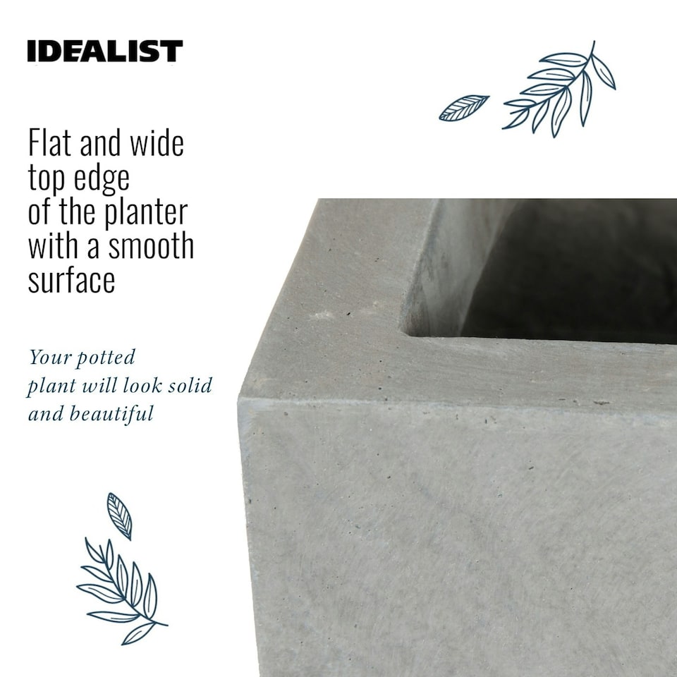 image 1 of Square Box Grey Light Concrete Garden Planter H60 L60 W60 cm, 216 ltrs Cap.