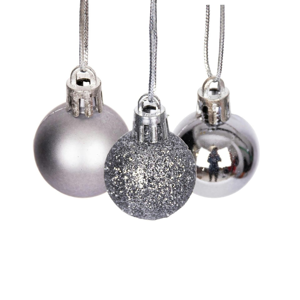 image 1 of Mid Grey Baubles 3CM 24PCS Set