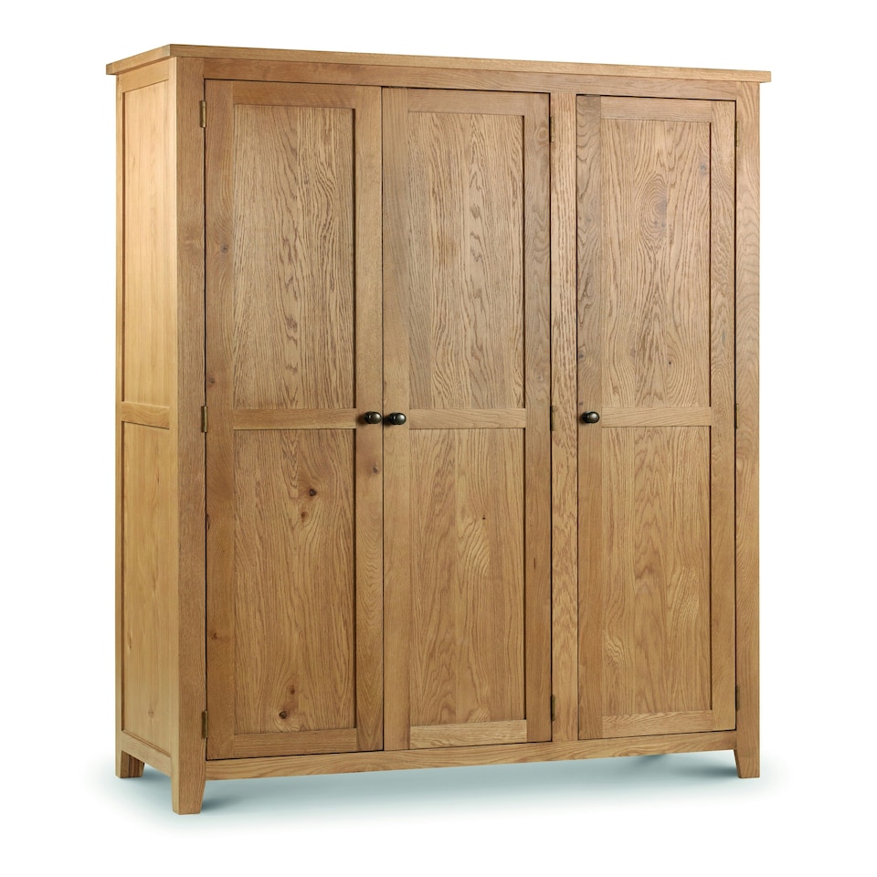 Stylish White Oak Wardrobe - 3 Doors (Flat Pack Only*)