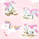 image 7 of HOMCOM Kids Rocking Horse Toy, Plush Unicorn Rocker Seat with Wood Base and Music, for 1.5-3 Years