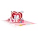 image 2 of Romantic Cats in Heart Frame LOVE Design 3D Pop Up Greeting Card