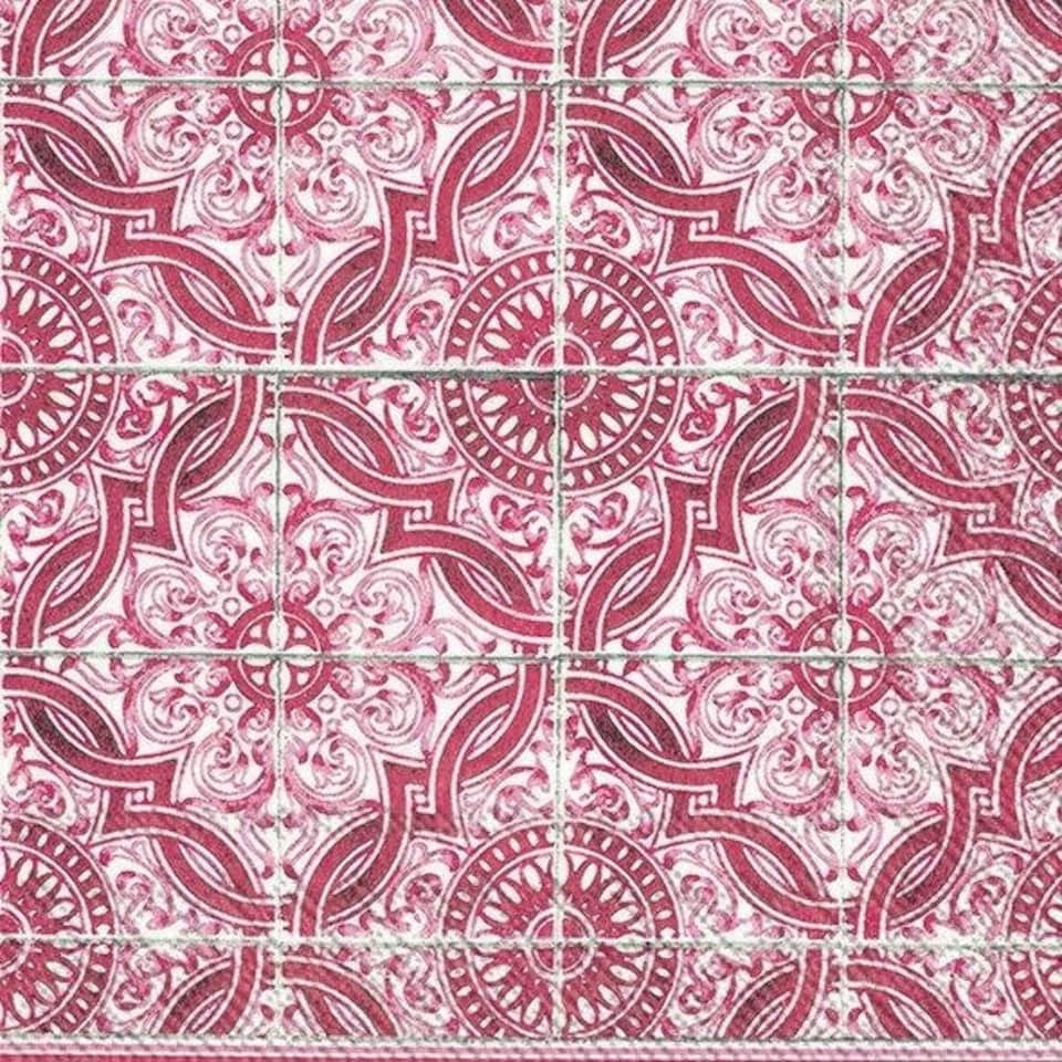 IHR Lorenzo Red Cocktail Napkins 25cm 3ply 20 Pack