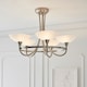 image 3 of Cagney 5 Light Semi Flush Multi Arm Ceiling Light Satin Chrome, White Painted Glass with Faint Line Pattern, G9