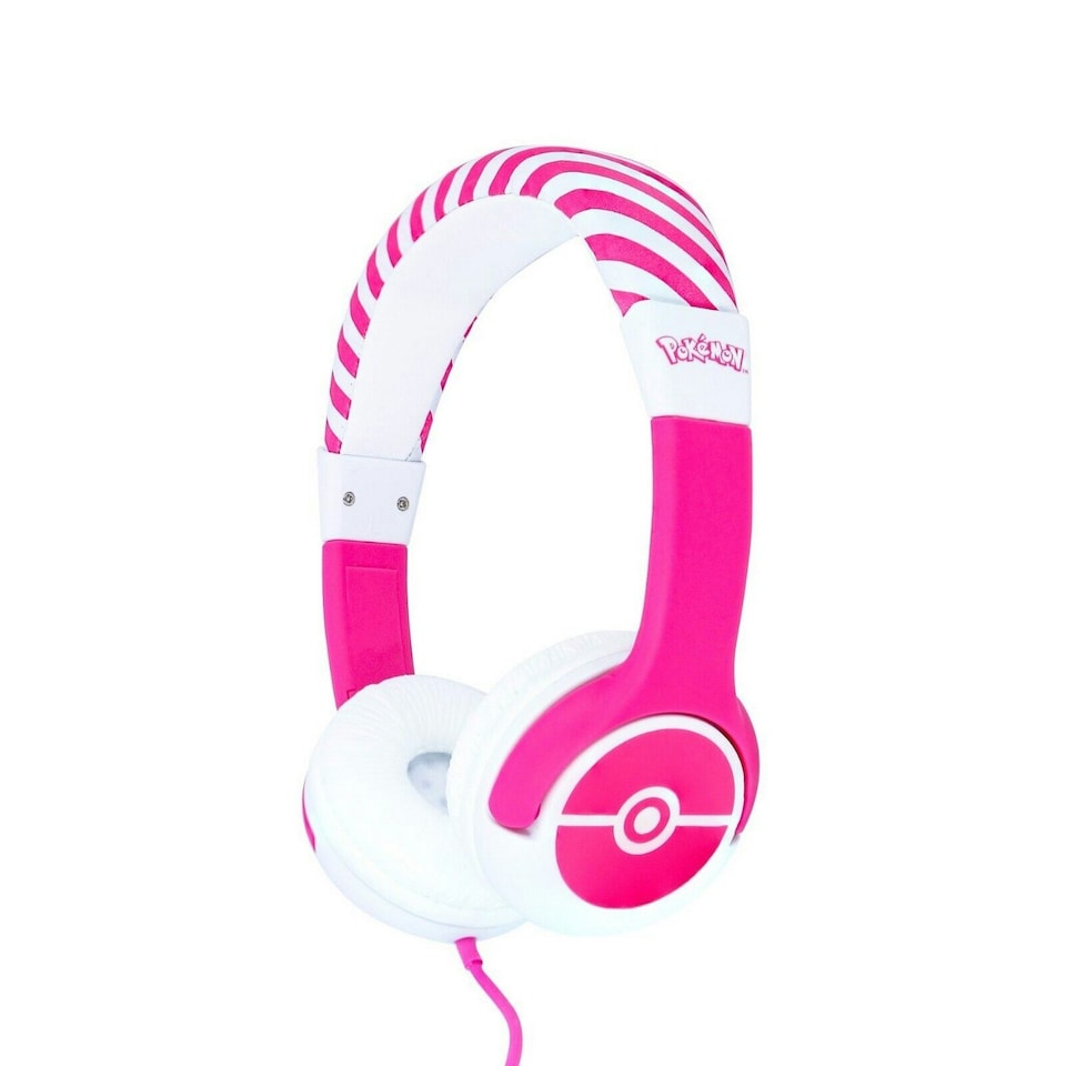 image 1 of Pokemon Childrens/Kids Pokeball On-Ear Headphones - Pink/White - One Size