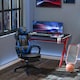image 2 of Vinsetto Computer Gaming Chair, Racing Desk Chair with Lumbar Support and Footrest, PU Leather Gamer Chair with Headrest and Swivel Wheels for Home, Blue