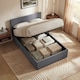 image 8 of Vida Designs Veronica Single Lift Up Linen Ottoman Storage Bed Frame, Dark Grey
