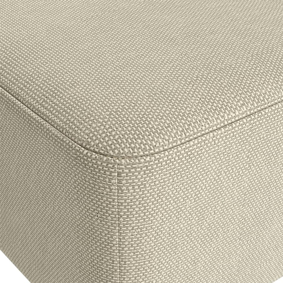 image 1 of Living and Home Rectangular Ottoman Footrest with Wood Legs - Beige