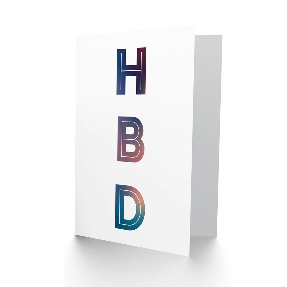 image 1 of Initials Text Bold Happy Birthday Card