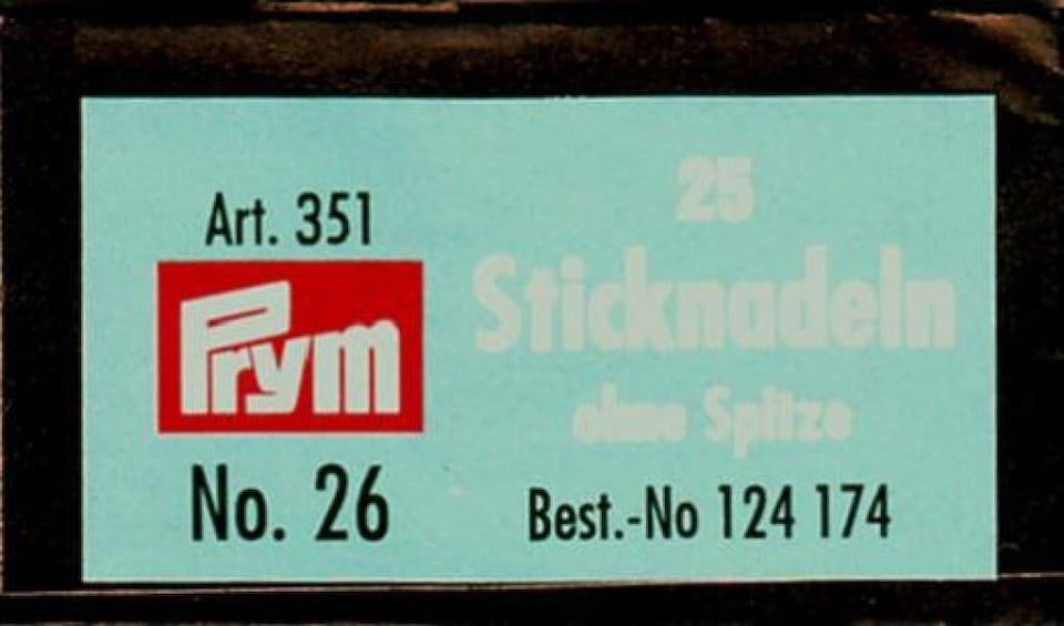Prym Cross Stitch Tapestry Needles Size 26 for Embroidery - per pack of 25