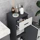 image 8 of kleankin Slim Bathroom Cabinet, Narrow Bathroom Storage Cabinet with Drawer, Door Cupboard, Adjustable Shelf and Soft Close Mechanism, Grey