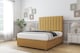 image 2 of Sloomy Kansas Mustard Plush Divan Bed With Mattress No Drawers With 54" Floor Standing Headboard 4' Small Double | Gold | Mustard | Small Double | 1