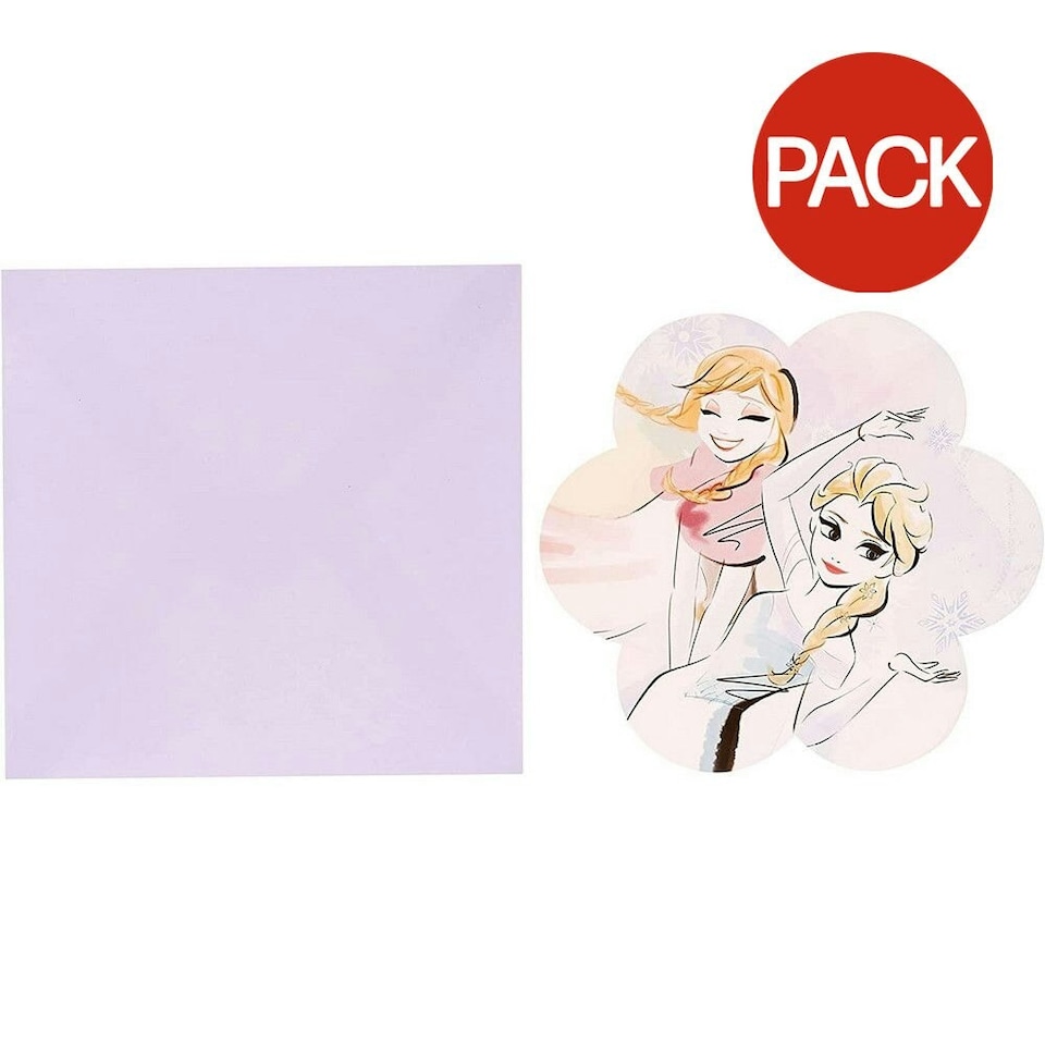 Frozen Die Cut Invitations (Pack of 8) - Purple/Cream - One Size