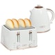 image 1 of HOMCOM 1.7L Kettle and Toaster Set with Defrost Reheat and Crumb Tray White