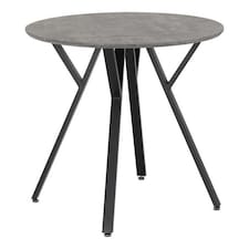 Athens Round Dining Table - L100 x W100 x H76.5 cm - Concrete Effect/Black Grey