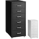 image 10 of Filing Cabinet - made of steel, 4 wheels, 6 drawers, label holders, easy assembly Black