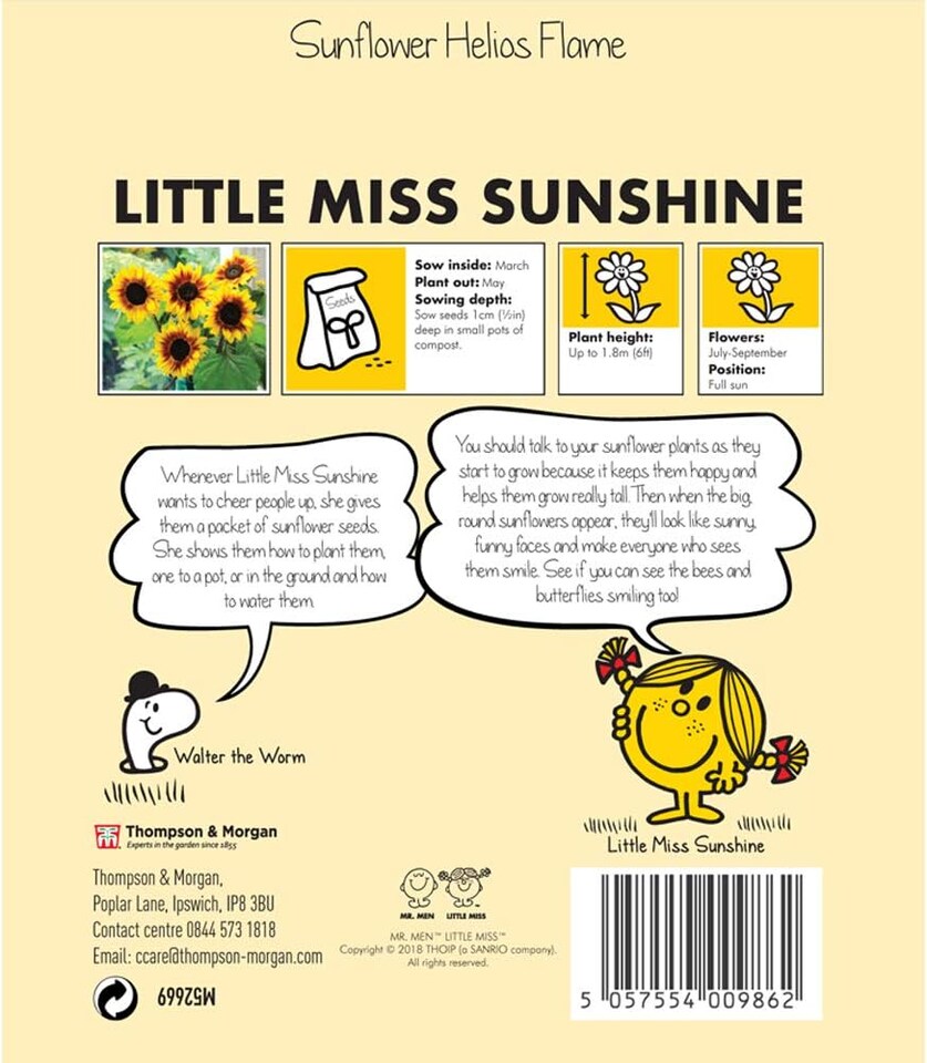 image 1 of Mr. Men Little Miss - Little Miss Sunshine - Sunflower Helios Flame - 1 Packet (10 Seeds)