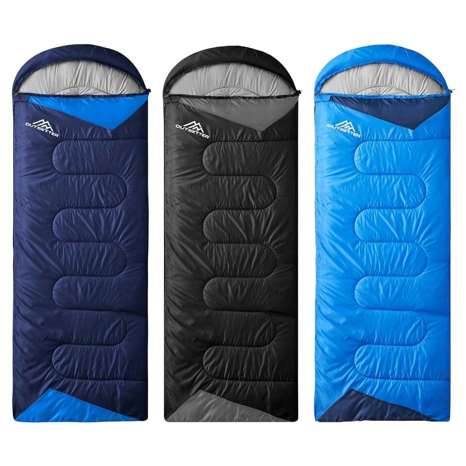 image 1 of Sleeping Bags Adults 3 Season Backpacking Waterproof Hiking Camping Waterproof Blue