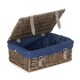 image 6 of 35cm Antique Wash Wicker Picnic Basket with Lining Red | Red | One Size