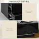 image 6 of HOMCOM High Gloss Front Bedside Table Nightstand with LED Light Remote Black