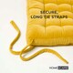 image 4 of Homescapes Seat Pad Luxury 100% Cotton Velvet Indoor Outdoor Garden Dining Cushion Yellow | 40 x 40 cm
