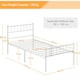 image 3 of Yaheetech 3ft Single Metal Bed Frame with Slatted Headboard White