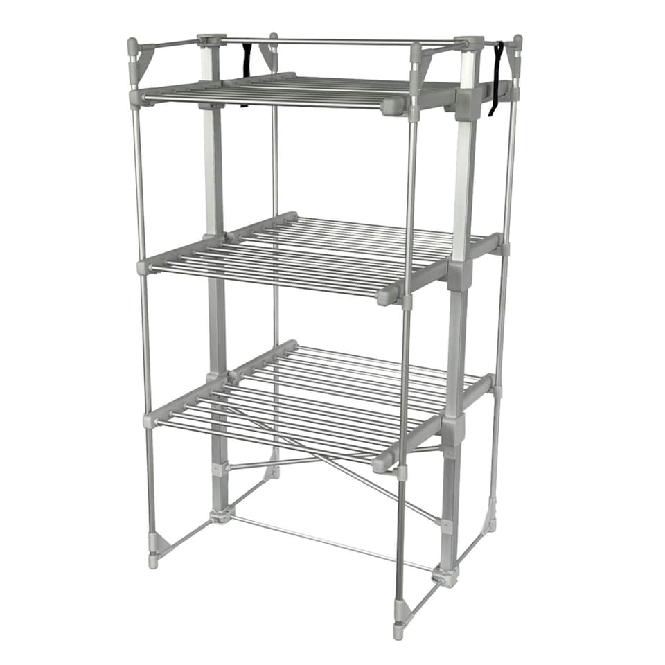 image 1 of Oypla 3 Tier Electrical Heated Folding Clothes Horse Airer Dryer with 36 Heated Rails