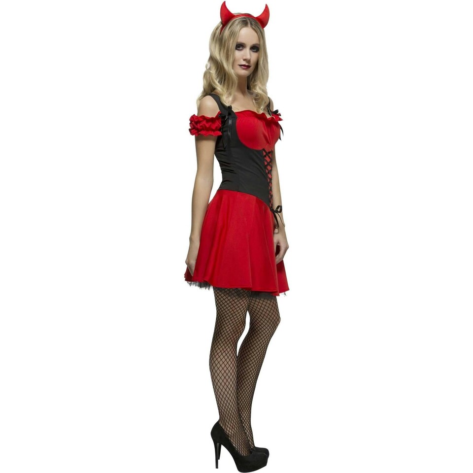 image 1 of Fever Womens/Ladies Wicked Devil Costume Set - Red - S S