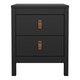 image 2 of Barcelona Bedside Table 2 Drawers in Matt Black