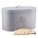 image 1 of Cooks Professional Bread Bin - Metal Food Storage Cannister with Nameplate | Grey | Grey & Silver