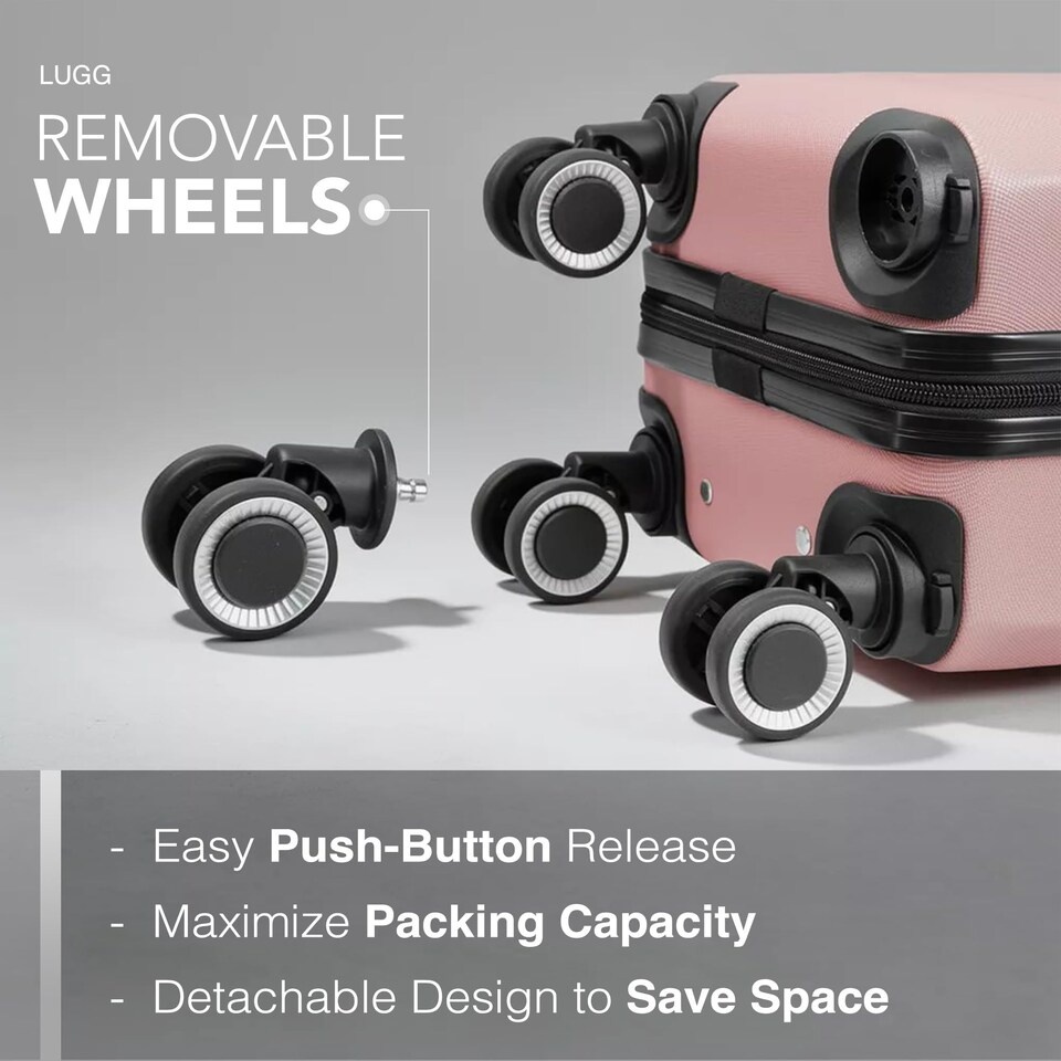 image 1 of Lugg Jetset Lightweight ABS Hard Shell Cabin Suitcase with 4 Spinner Wheels (40x30x20cm)