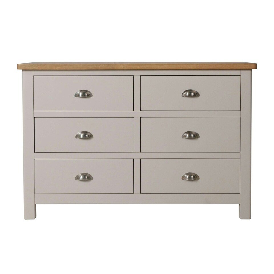 image 1 of Ramsgate Chest of 6 Drawers Storage Organiser Unit Bedroom Furniture Solid Wood Grey | 6 Drawers