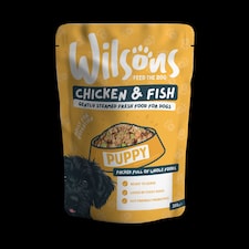 Wilsons Chicken and Fish Fresh Dog Food Bundle Natural Puppy Nutrition Formula - 16x 380g Pouches