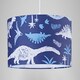 image 6 of Modern and Fun Dinosaur Themed Navy Blue and White Cotton Children's Lamp Shade | Blue | Midnight Blue | 1