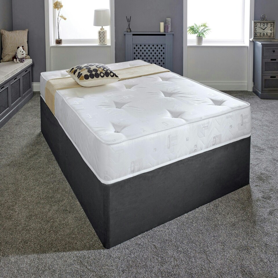 image 1 of Hand-Tufted Innerspring Mattress - 9" Deep, Medium Soft Comfort White | Small Double