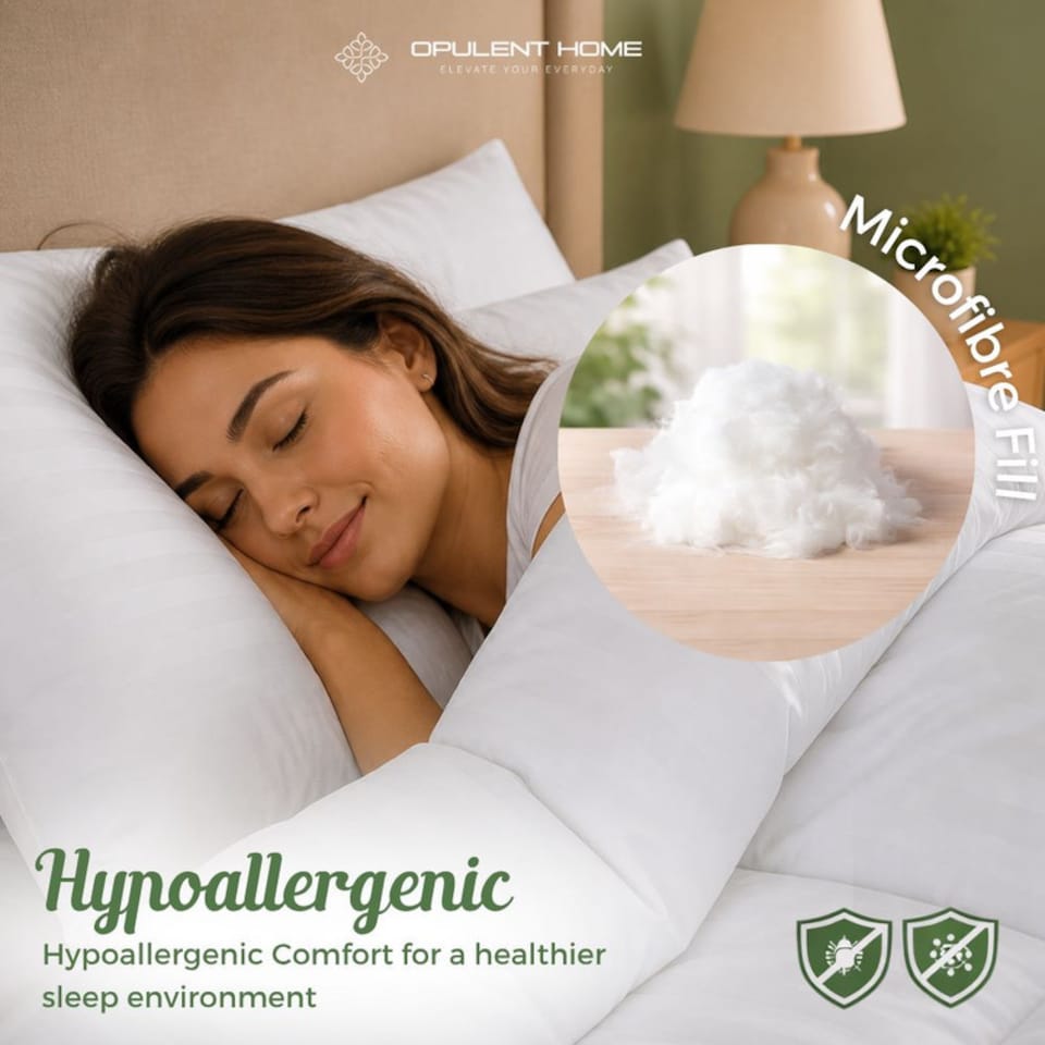 image 1 of Opulent Home Premium 4.5 Tog Summer Duvet - Anti-Allergy Hypoallergenic Hollowfibre Quilt-Double