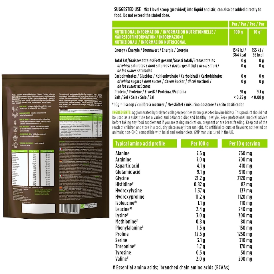 image 1 of Igennus Advanced Hydrolysed Collagen Peptides, Grass-fed Bovine Collagen Protein Powder, 40 Servings