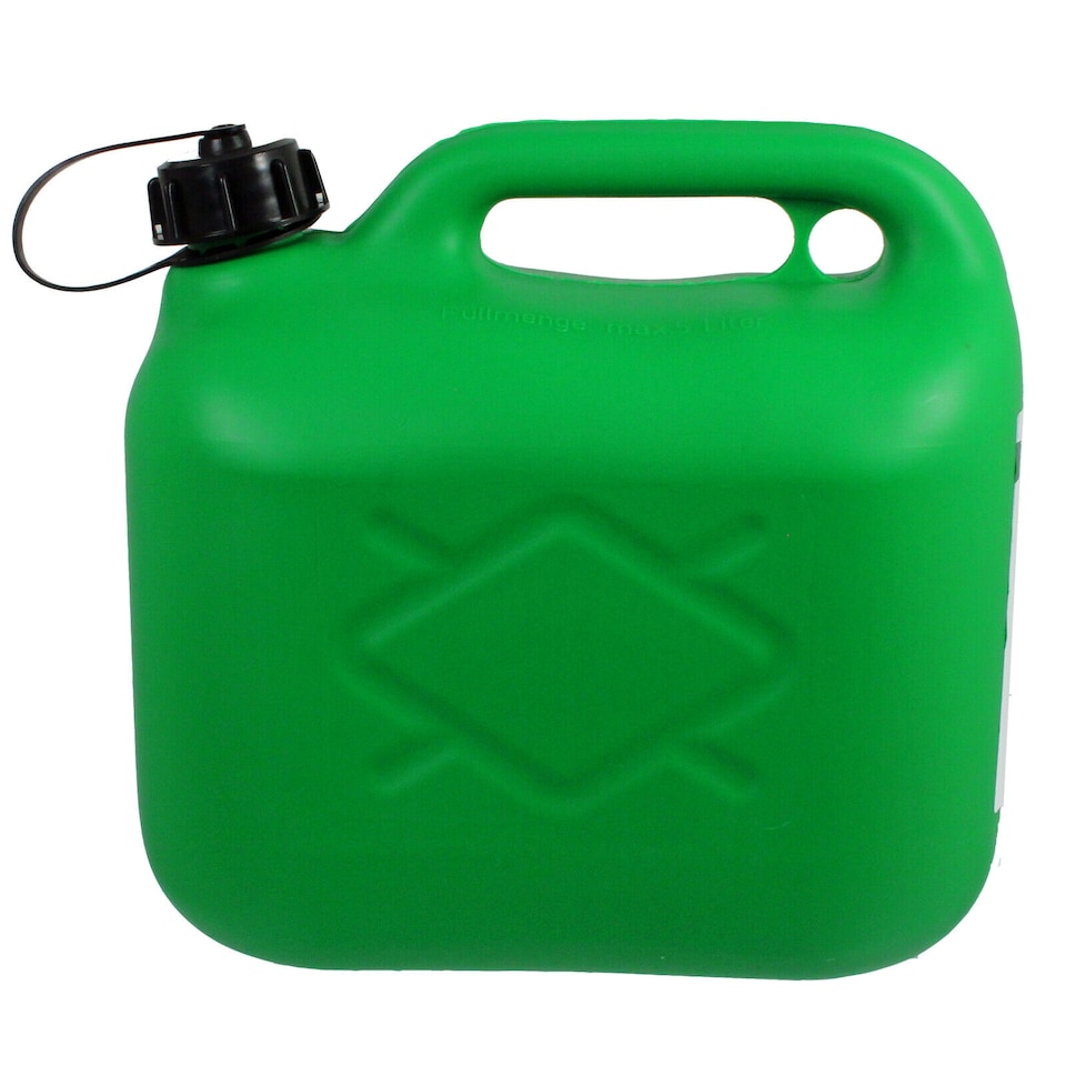 image 1 of SPARES2GO 5L Jerry Fuel Can Container Flexible Spout Green 5 Litre Car Van Petrol Diesel Large