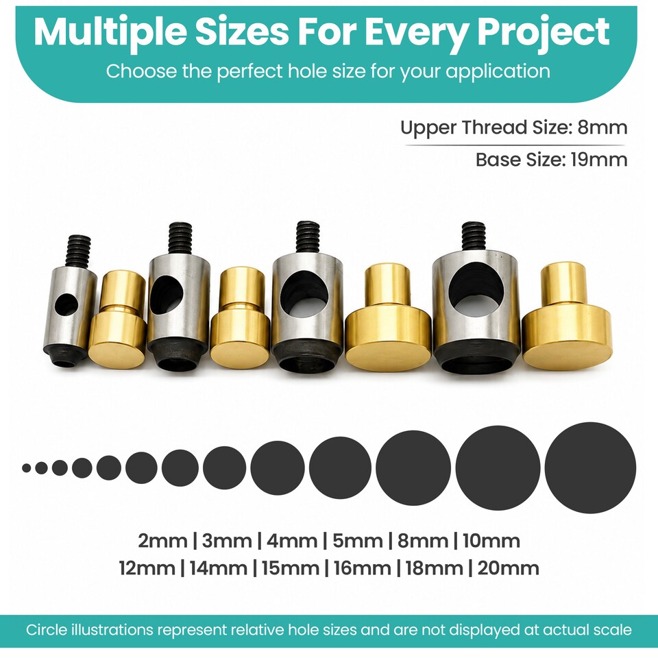 image 1 of 6mm Hole Cutting Die Gold Basefor Green Hand Press Machine for DIY Projects
